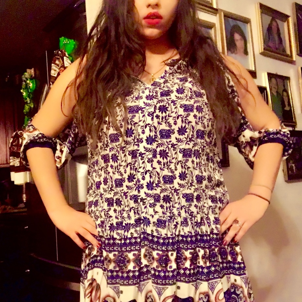 Rhapsody Women's Summer Boho Floral Print  Dress